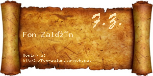 Fon Zalán névjegykártya