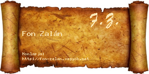 Fon Zalán névjegykártya