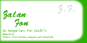 zalan fon business card